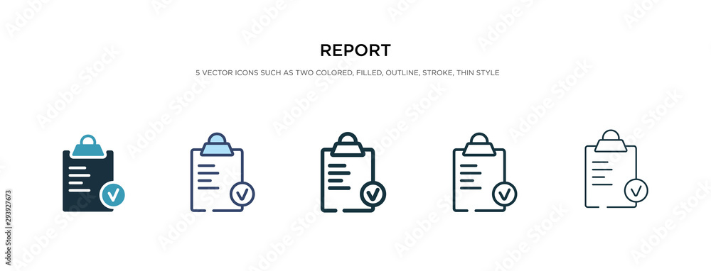 Poster report icon in different style vector illustration. two colored and black report vector icons design