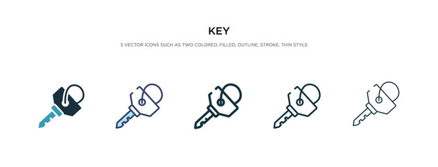 key icon in different style vector illustration. two colored and black key vector icons designed in filled, outline, line and stroke style can be used for web, mobile, ui