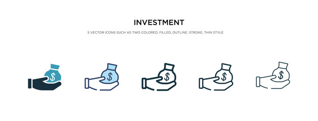 investment icon in different style vector illustration. two colored and black investment vector icons designed in filled, outline, line and stroke style can be used for web, mobile, ui