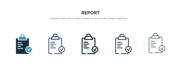 report icon in different style vector illustration. two colored and black report vector icons designed in filled, outline, line and stroke style can be used for web, mobile, ui