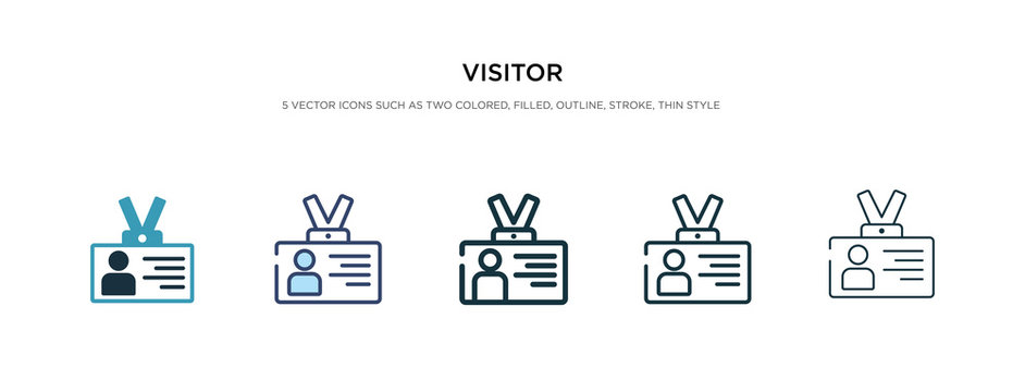 visitor icon in different style vector illustration. two colored and black visitor vector icons designed in filled, outline, line and stroke style can be used for web, mobile, ui