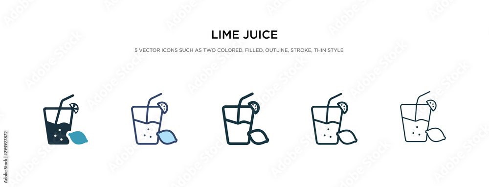 Poster lime juice icon in different style vector illustration. two colored and black lime juice vector icon