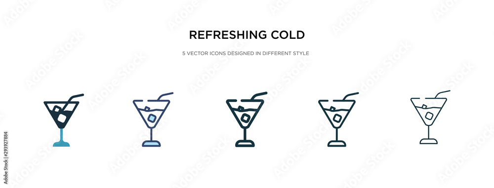 Aufkleber refreshing cold drink icon in different style vector illustration. two colored and black refreshing 