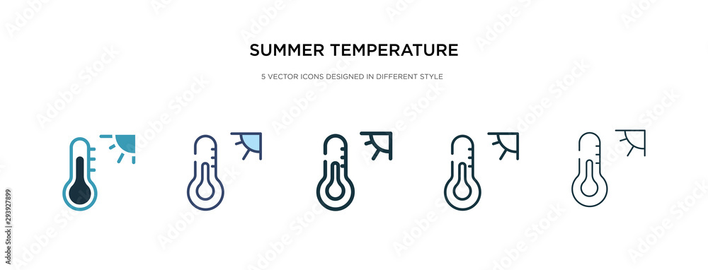Poster summer temperature icon in different style vector illustration. two colored and black summer tempera