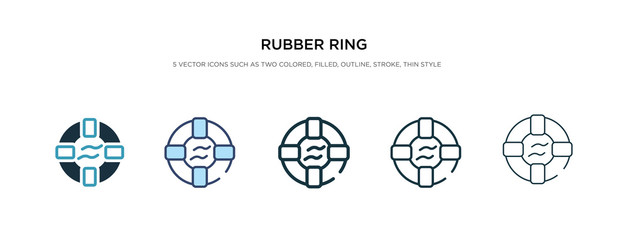 rubber ring icon in different style vector illustration. two colored and black rubber ring vector icons designed in filled, outline, line and stroke style can be used for web, mobile, ui