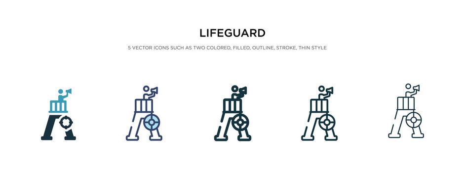 lifeguard icon in different style vector illustration. two colored and black lifeguard vector icons designed in filled, outline, line and stroke style can be used for web, mobile, ui