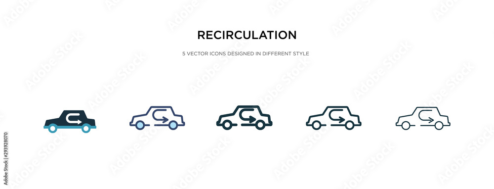 Poster recirculation icon in different style vector illustration. two colored and black recirculation vecto
