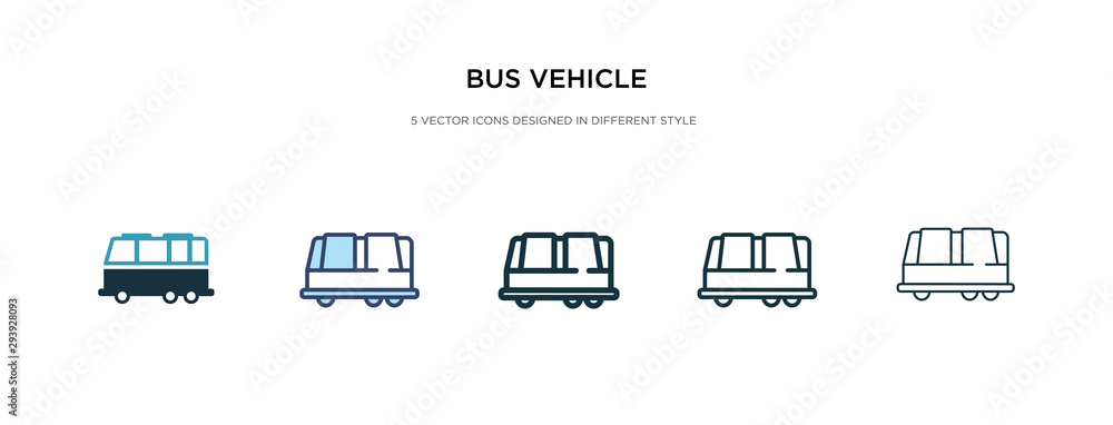 Poster bus vehicle icon in different style vector illustration. two colored and black bus vehicle vector ic