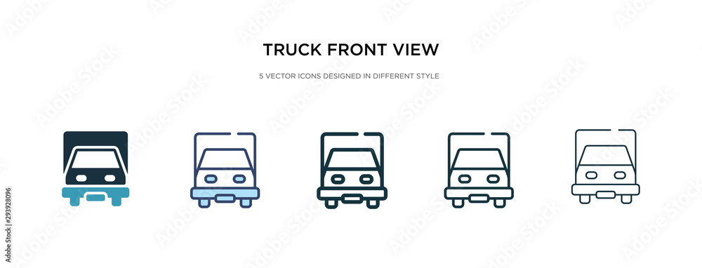 Poster truck front view icon in different style vector illustration. two colored and black truck front view