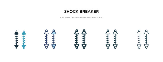 shock breaker icon in different style vector illustration. two colored and black shock breaker vector icons designed in filled, outline, line and stroke style can be used for web, mobile, ui