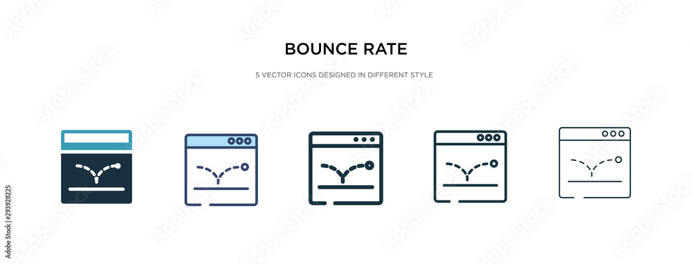 Poster bounce rate icon in different style vector illustration. two colored and black bounce rate vector ic