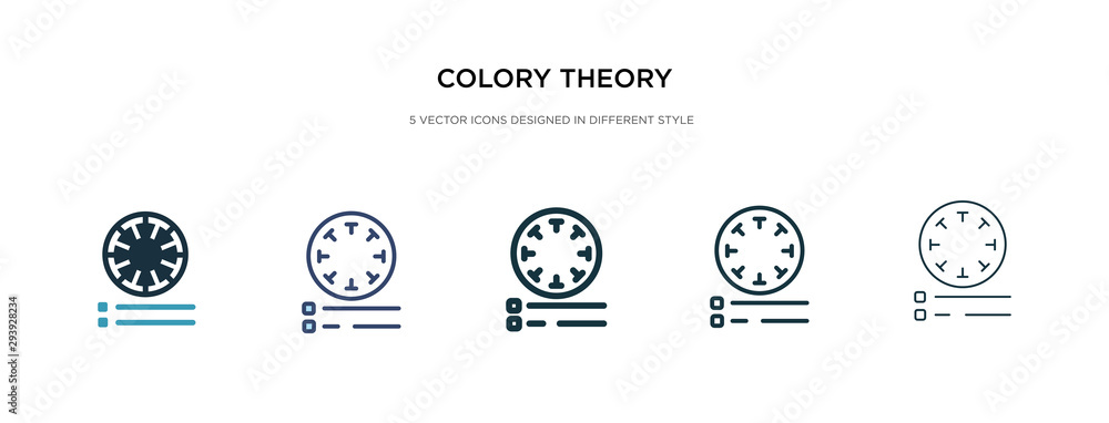 Poster colory theory icon in different style vector illustration. two colored and black colory theory vecto