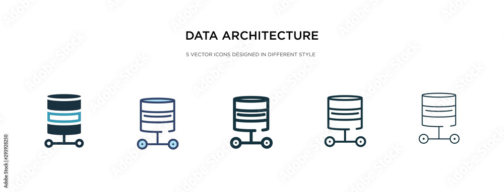 Poster data architecture icon in different style vector illustration. two colored and black data architectu