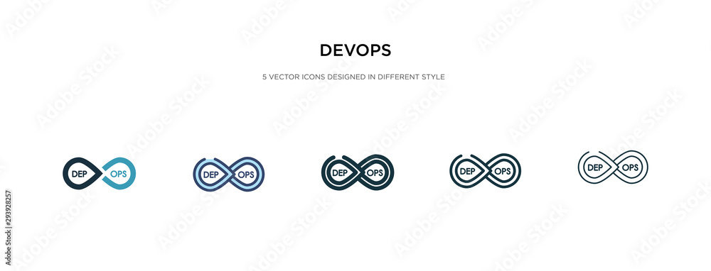 Poster devops icon in different style vector illustration. two colored and black devops vector icons design