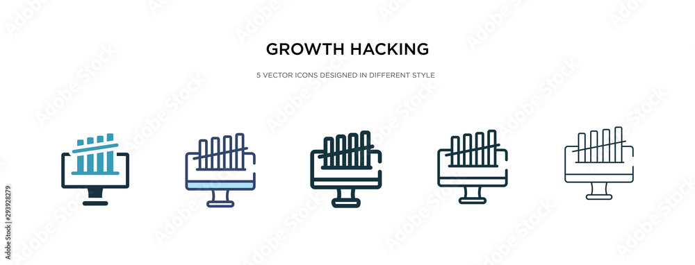 Poster growth hacking icon in different style vector illustration. two colored and black growth hacking vec