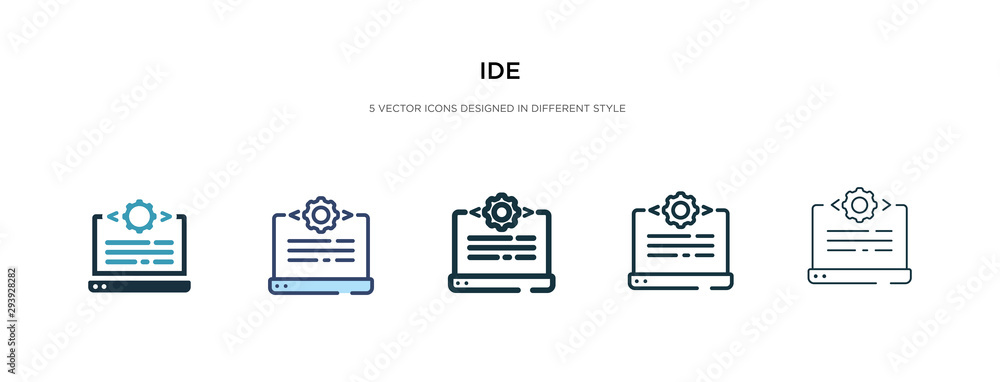 Aufkleber ide icon in different style vector illustration. two colored and black ide vector icons designed in 