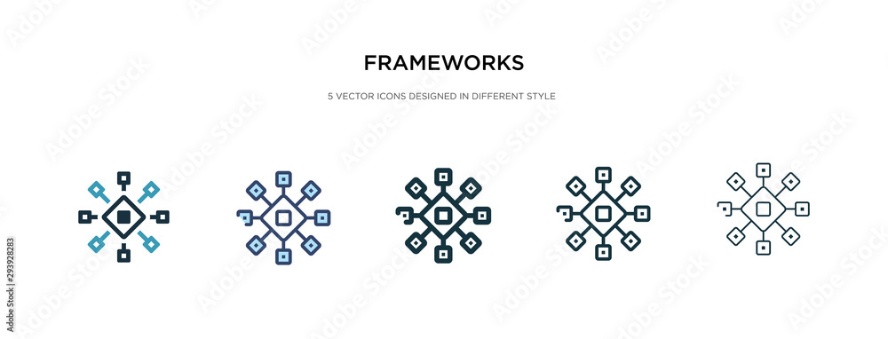 Aufkleber frameworks icon in different style vector illustration. two colored and black frameworks vector icon