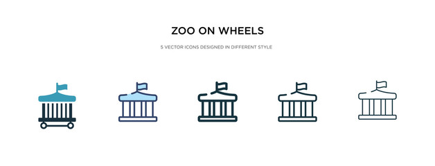 zoo on wheels icon in different style vector illustration. two colored and black zoo on wheels vector icons designed in filled, outline, line and stroke style can be used for web, mobile, ui