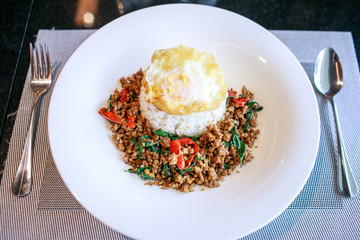 Basil fried rice (Thai food)