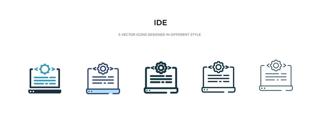 ide icon in different style vector illustration. two colored and black ide vector icons designed in filled, outline, line and stroke style can be used for web, mobile, ui