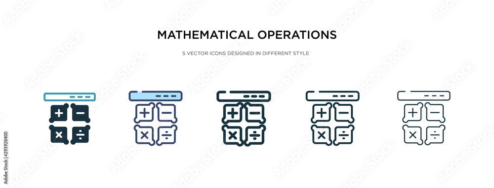 Poster mathematical operations icon in different style vector illustration. two colored and black mathemati