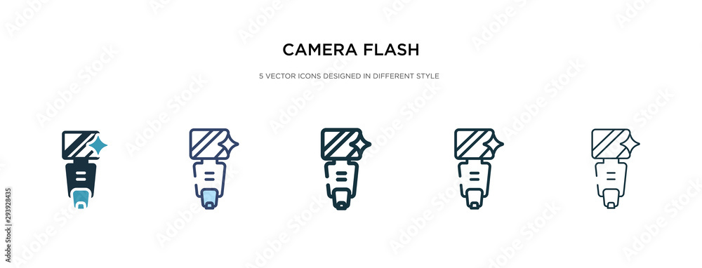 Poster camera flash icon in different style vector illustration. two colored and black camera flash vector 
