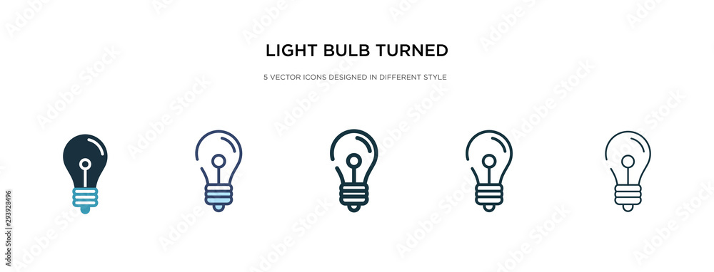Poster light bulb turned off icon in different style vector illustration. two colored and black light bulb 