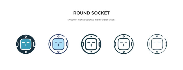 round socket icon in different style vector illustration. two colored and black round socket vector icons designed in filled, outline, line and stroke style can be used for web, mobile, ui