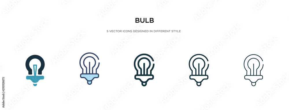 Poster bulb icon in different style vector illustration. two colored and black bulb vector icons designed i