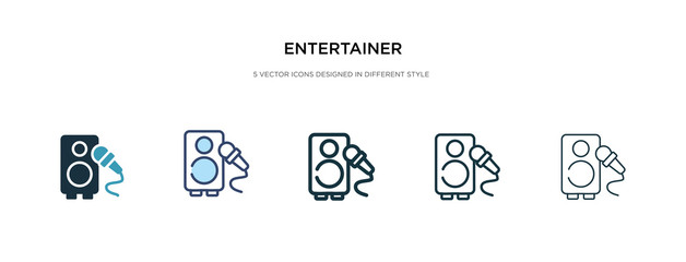 entertainer icon in different style vector illustration. two colored and black entertainer vector icons designed in filled, outline, line and stroke style can be used for web, mobile, ui
