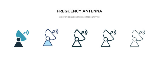frequency antenna icon in different style vector illustration. two colored and black frequency antenna vector icons designed in filled, outline, line and stroke style can be used for web, mobile, ui