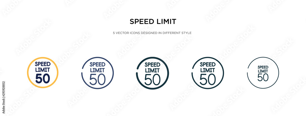 Poster speed limit icon in different style vector illustration. two colored and black speed limit vector ic