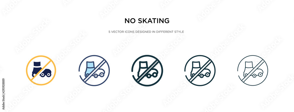 Poster no skating icon in different style vector illustration. two colored and black no skating vector icon