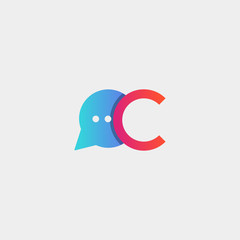 Letter C Chat Talk Logo Template Vector Design