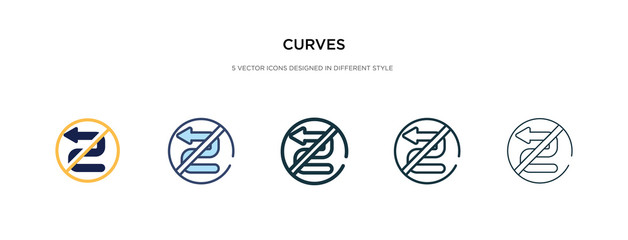 curves icon in different style vector illustration. two colored and black curves vector icons designed in filled, outline, line and stroke style can be used for web, mobile, ui