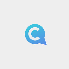 Letter C Chat Talk Logo Template Vector Design