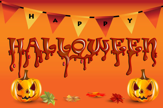 Happy Halloween Party Orange Background