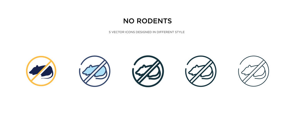 No Rodents Icon In Different Style Vector Illustration. Two Colored And Black No Rodents Vector Icons Designed In Filled, Outline, Line And Stroke Style Can Be Used For Web, Mobile, Ui