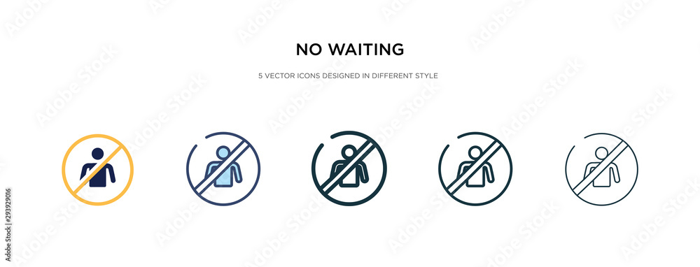 Aufkleber no waiting icon in different style vector illustration. two colored and black no waiting vector icon
