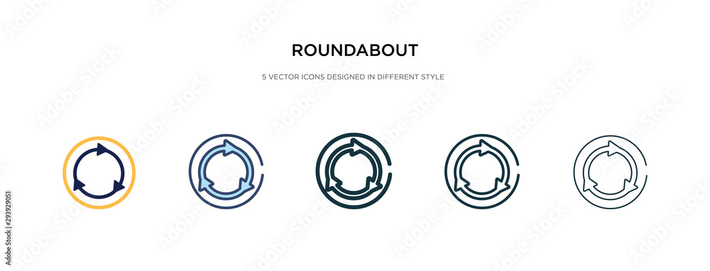 Poster roundabout icon in different style vector illustration. two colored and black roundabout vector icon