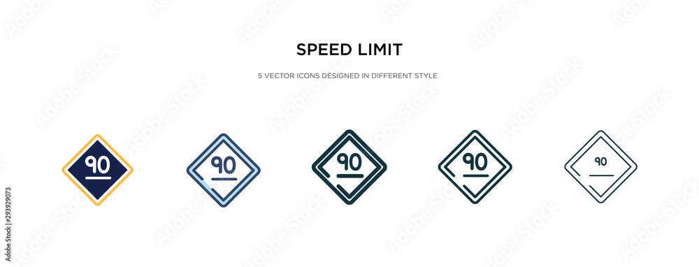Poster speed limit icon in different style vector illustration. two colored and black speed limit vector ic