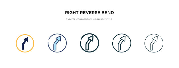 right reverse bend icon in different style vector illustration. two colored and black right reverse bend vector icons designed in filled, outline, line and stroke style can be used for web, mobile,