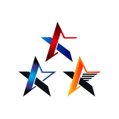 colorful star logo vector icon concept illustration with decorative and creative design element