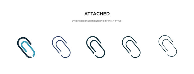 attached icon in different style vector illustration. two colored and black attached vector icons designed in filled, outline, line and stroke style can be used for web, mobile, ui