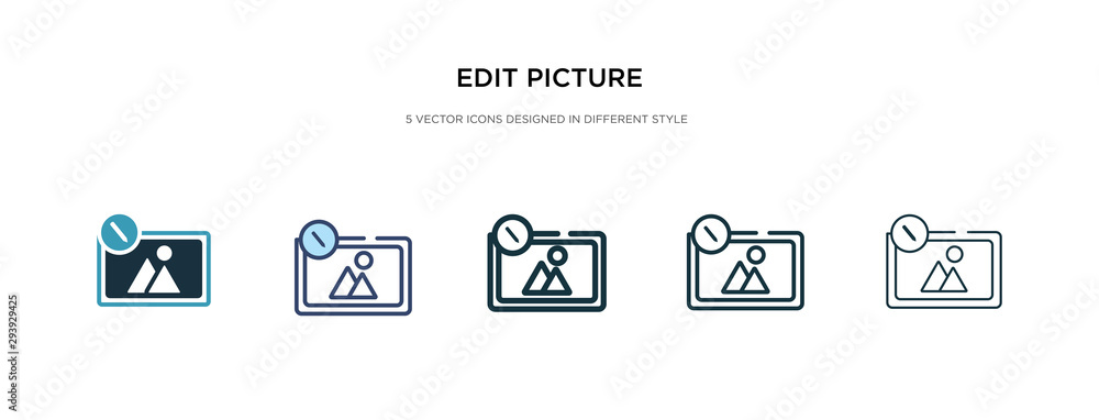 Poster edit picture icon in different style vector illustration. two colored and black edit picture vector 