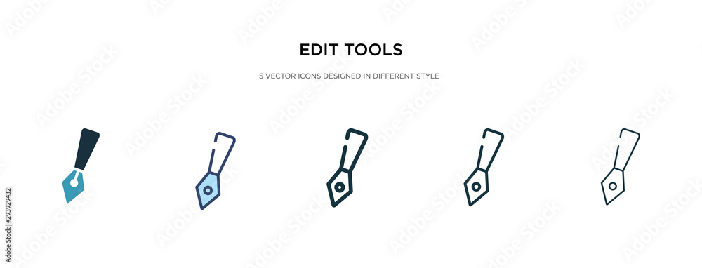 Poster edit tools icon in different style vector illustration. two colored and black edit tools vector icon