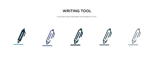 writing tool icon in different style vector illustration. two colored and black writing tool vector icons designed in filled, outline, line and stroke style can be used for web, mobile, ui - obrazy, fototapety, plakaty