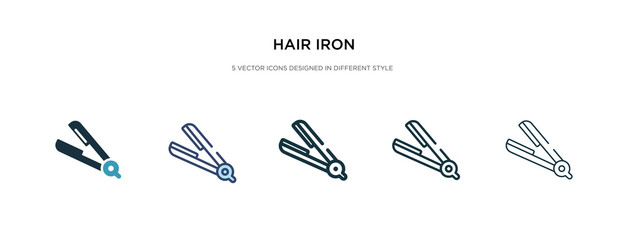 hair iron icon in different style vector illustration. two colored and black hair iron vector icons designed in filled, outline, line and stroke style can be used for web, mobile, ui