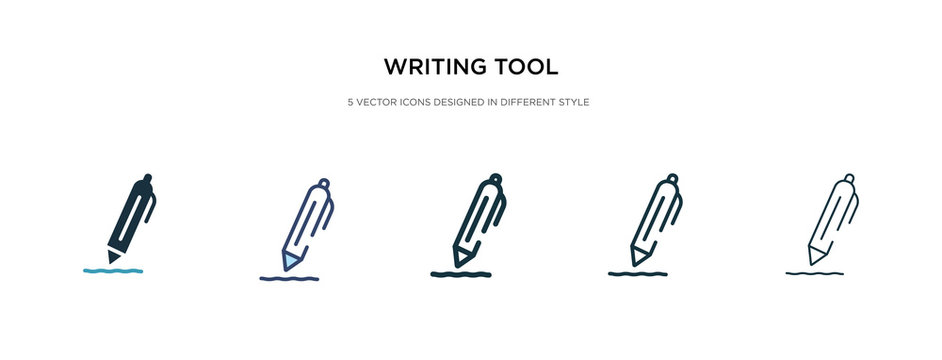 writing tool icon in different style vector illustration. two colored and black writing tool vector icons designed in filled, outline, line and stroke style can be used for web, mobile, ui