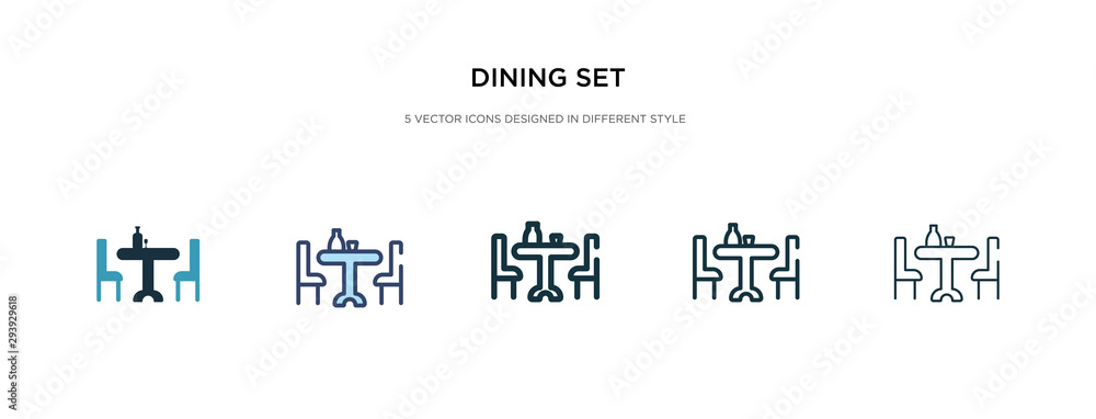 Poster dining set icon in different style vector illustration. two colored and black dining set vector icon